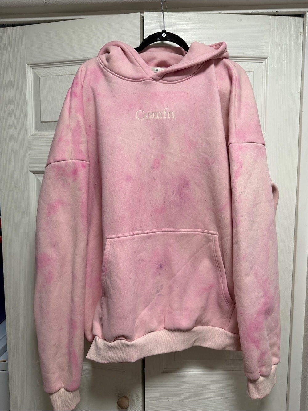 Comfort Oversized Pink Tie-Dye Hoodie Sweater